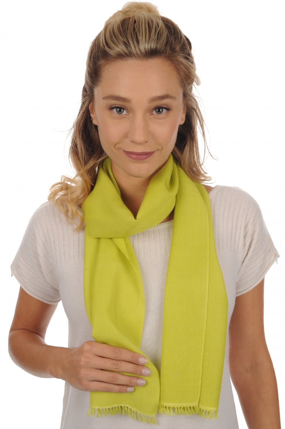 Cashmere & Seta accessori scialli scarva kiwi 170x25cm